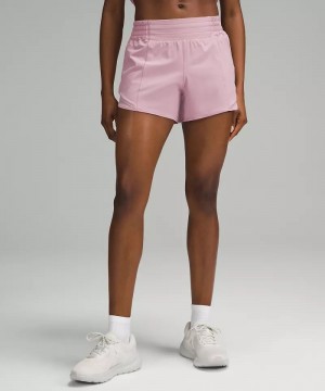 Σορτσ Lululemon Hotty Hot High-Rise Lined 4" γυναικεια ροζ ροζ | Greece-9170528