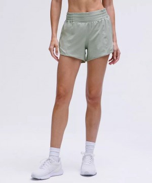 Σορτσ Lululemon Hotty Hot High-Rise Lined 4" γυναικεια γκρι | Greece-5873069