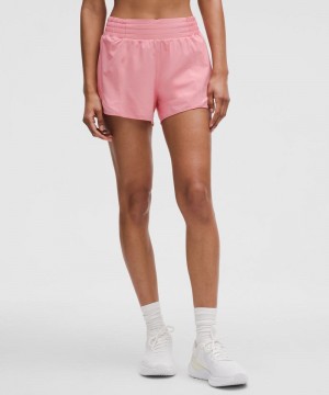 Σορτσ Lululemon Hotty Hot High-Rise Lined 4" γυναικεια ροζ | Greece-1542068