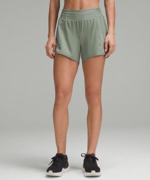 Σορτσ Lululemon Hotty Hot High-Rise Lined 4" γυναικεια γκρι | Greece-8032791