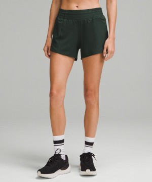 Σορτσ Lululemon Hotty Hot High-Rise Lined 4" γυναικεια πρασινο | Greece-1853720