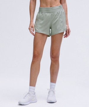 Σορτσ Lululemon Hotty Hot High-Rise Lined 4" γυναικεια γκρι | Greece-2031569