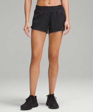 Σορτσ Lululemon Hotty Hot Low-Rise Lined 4" γυναικεια μαυρα | Greece-2587310
