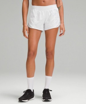Σορτσ Lululemon Hotty Hot Low-Rise Lined 4" γυναικεια ασπρα | Greece-7539281