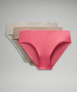 εσωρουχα Lululemon InvisiWear Mid-Rise Bikini 3 Pack γυναικεια ροζ ροζ Μπεζ | Greece-4503729
