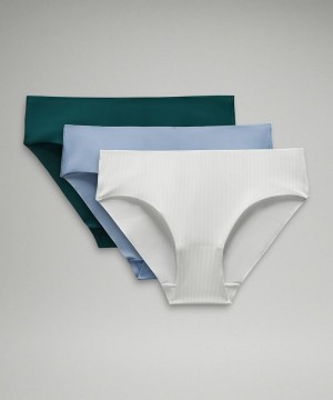 εσωρουχα Lululemon InvisiWear Mid-Rise Bikini 3 Pack γυναικεια τυρκουάζ μπλε ασπρα | Greece-6398714