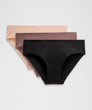 εσωρουχα Lululemon InvisiWear Mid-Rise Bikini 3 Pack γυναικεια μαυρα ροζ | Greece-4376509