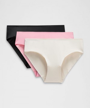 εσωρουχα Lululemon InvisiWear Mid-Rise Bikini 3 Pack γυναικεια Μπεζ ροζ μαυρα | Greece-7589364