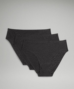 εσωρουχα Lululemon InvisiWear Mid-Rise Bikini Performance Lace γυναικεια μαυρα | Greece-2675841