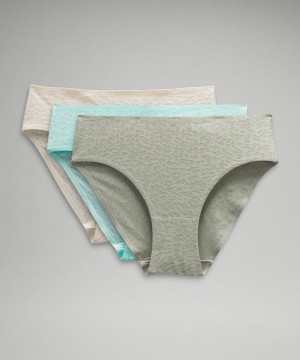 εσωρουχα Lululemon InvisiWear Mid-Rise Bikini Performance Lace γυναικεια Μπεζ γκρι μεντα | Greece-0798143