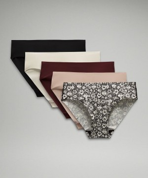 εσωρουχα Lululemon InvisiWear Mid-Rise Bikini γυναικεια μαυρα Μπεζ σκούρο κοκκινα ροζ με λουλουδια Μπεζ μαυρα | Greece-2160589