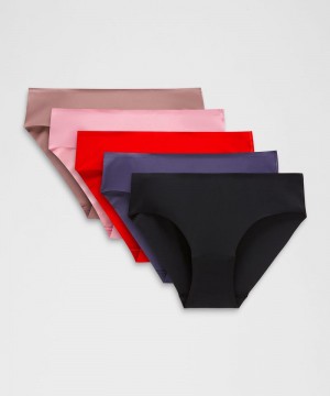 εσωρουχα Lululemon InvisiWear Mid-Rise Bikini γυναικεια μαυρα ροζ βαθυ γκρι ροζ | Greece-1239584