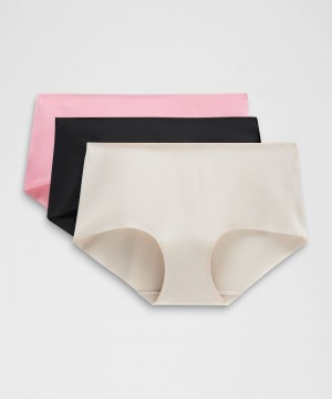 εσωρουχα Lululemon InvisiWear Mid-Rise Boyshort 3 Pack γυναικεια Μπεζ ροζ μαυρα | Greece-8375029