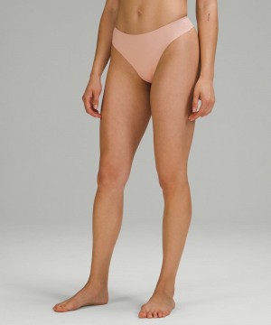 εσωρουχα Lululemon InvisiWear Mid-Rise Thong γυναικεια Misty Shell | Greece-7023916