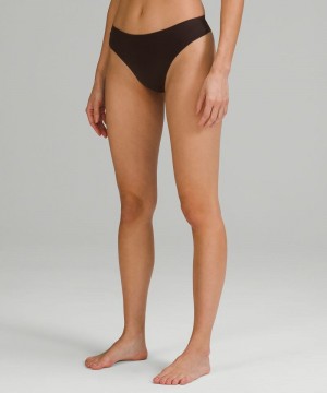 εσωρουχα Lululemon InvisiWear Mid-Rise Thong γυναικεια σοκολάτα | Greece-1460539