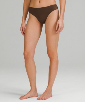 εσωρουχα Lululemon InvisiWear Mid-Rise Thong γυναικεια καφε | Greece-8907623