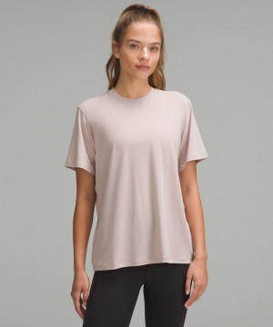 μπλουζακια Lululemon Jersey Training Short-Sleeve γυναικεια ροζ | Greece-8314579