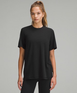 μπλουζακια Lululemon Jersey Training Short-Sleeve γυναικεια μαυρα | Greece-5641072