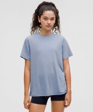 μπλουζακια Lululemon Jersey Training Short-Sleeve γυναικεια μπλε | Greece-6273940