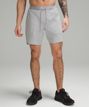 Σορτσ Lululemon License to Train Lined 7" ανδρικα ασημι | Greece-6819532