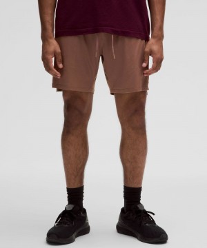 Σορτσ Lululemon License to Train Lined 7" ανδρικα ροζ σκούρο | Greece-8916245