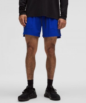 Σορτσ Lululemon License to Train Linerless 5" ανδρικα μπλε | Greece-2613908
