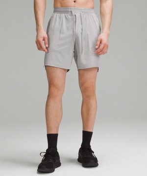 Σορτσ Lululemon License to Train Linerless 7" ανδρικα ασημι | Greece-9847216