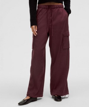 Παντελονι Lululemon Lightweight Adjustable Mid-Rise Cargo γυναικεια σκούρο κοκκινα | Greece-0259316