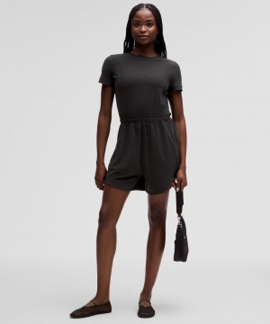Φορεμα Lululemon Lightweight High-Neck Romper γυναικεια μαυρα | Greece-6194835