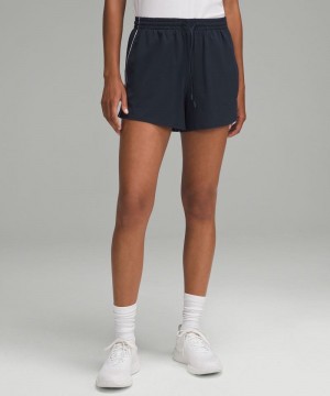 Σορτσ Lululemon Lightweight High-Rise Relaxed 3" Long Liner γυναικεια σκουρο μπλε ασπρα | Greece-6123584