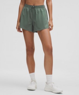 Σορτσ Lululemon Lightweight High-Rise Relaxed 3" Long Liner γυναικεια σκούρο πρασινο γκρι | Greece-4726019