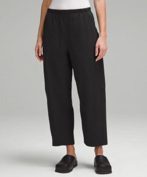 Παντελονι Lululemon Lightweight Mid-Rise Barrel-Leg Cropped γυναικεια μαυρα | Greece-6370489