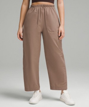 Παντελονι Lululemon Lightweight Mid-Rise Barrel-Leg Cropped γυναικεια γκρι | Greece-8250379