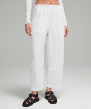 Παντελονι Lululemon Lightweight Mid-Rise Barrel-Leg Cropped γυναικεια ασπρα | Greece-0463159