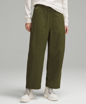 Παντελονι Lululemon Lightweight Mid-Rise Barrel-Leg Cropped γυναικεια πρασινο | Greece-7806491