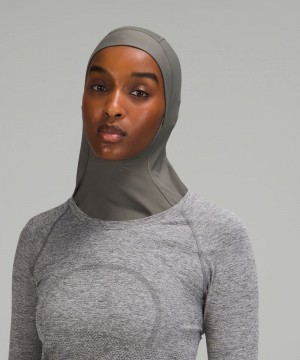 κασκολ Lululemon Lightweight Performance Hijab γυναικεια γκρι Ελιά | Greece-1064835