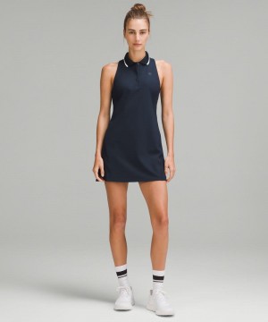 Φορεμα Lululemon Lightweight Sleeveless Polo Tennis γυναικεια σκουρο μπλε ασπρα | Greece-7506381
