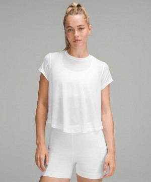 μπλουζακια Lululemon Lightweight Training Short-Sleeve γυναικεια ασπρα | Greece-2194807