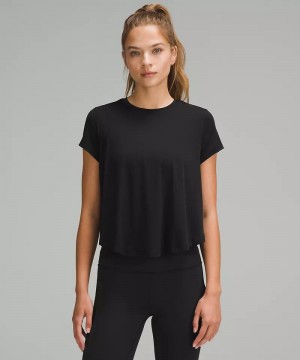 μπλουζακια Lululemon Lightweight Training Short-Sleeve γυναικεια μαυρα | Greece-7541328