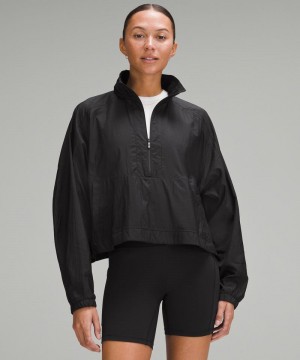 Μπουφαν Lululemon Lightweight Woven Side-Snap Anorak γυναικεια μαυρα | Greece-9743860