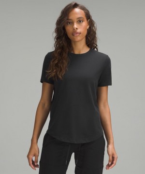 μπλουζακια Lululemon Love Curved-Hem Crewneck γυναικεια μαυρα | Greece-8641573