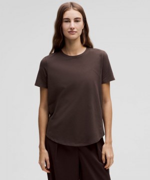 μπλουζακια Lululemon Love Curved-Hem Crewneck γυναικεια σοκολάτα | Greece-0815293