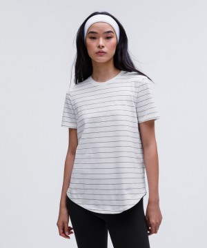 μπλουζακια Lululemon Love Curved-Hem Crewneck γυναικεια ασπρα μαυρα | Greece-9561342