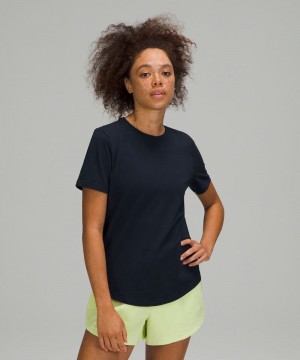 μπλουζακια Lululemon Love Curved-Hem Crewneck γυναικεια σκουρο μπλε | Greece-5049712