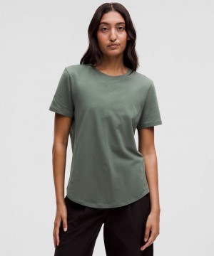 μπλουζακια Lululemon Love Curved-Hem Crewneck γυναικεια σκούρο πρασινο | Greece-7684023