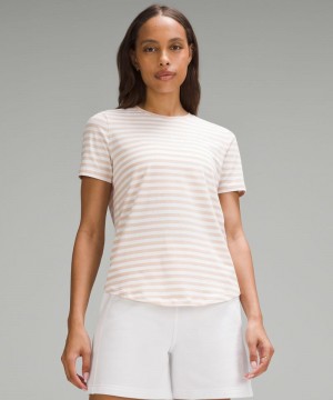 μπλουζακια Lululemon Love Curved-Hem Crewneck γυναικεια καφε ασπρα | Greece-4091768