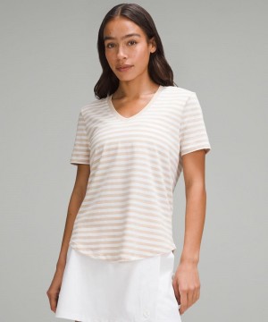 μπλουζακια Lululemon Love V-Neck γυναικεια καφε ασπρα | Greece-0658219
