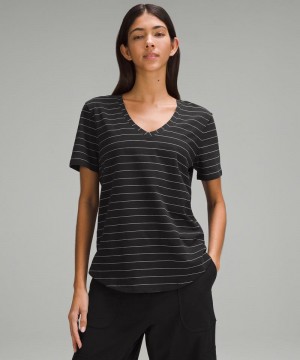 μπλουζακια Lululemon Love V-Neck γυναικεια μαυρα ασπρα | Greece-9281057
