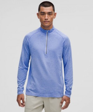 Φουτερ Lululemon Metal Vent Tech Half Zip ανδρικα μπλε μπλε | Greece-9024651