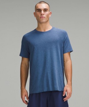 μπλουζακια Lululemon Metal Vent Tech Short-Sleeve ανδρικα μπλε | Greece-6941527